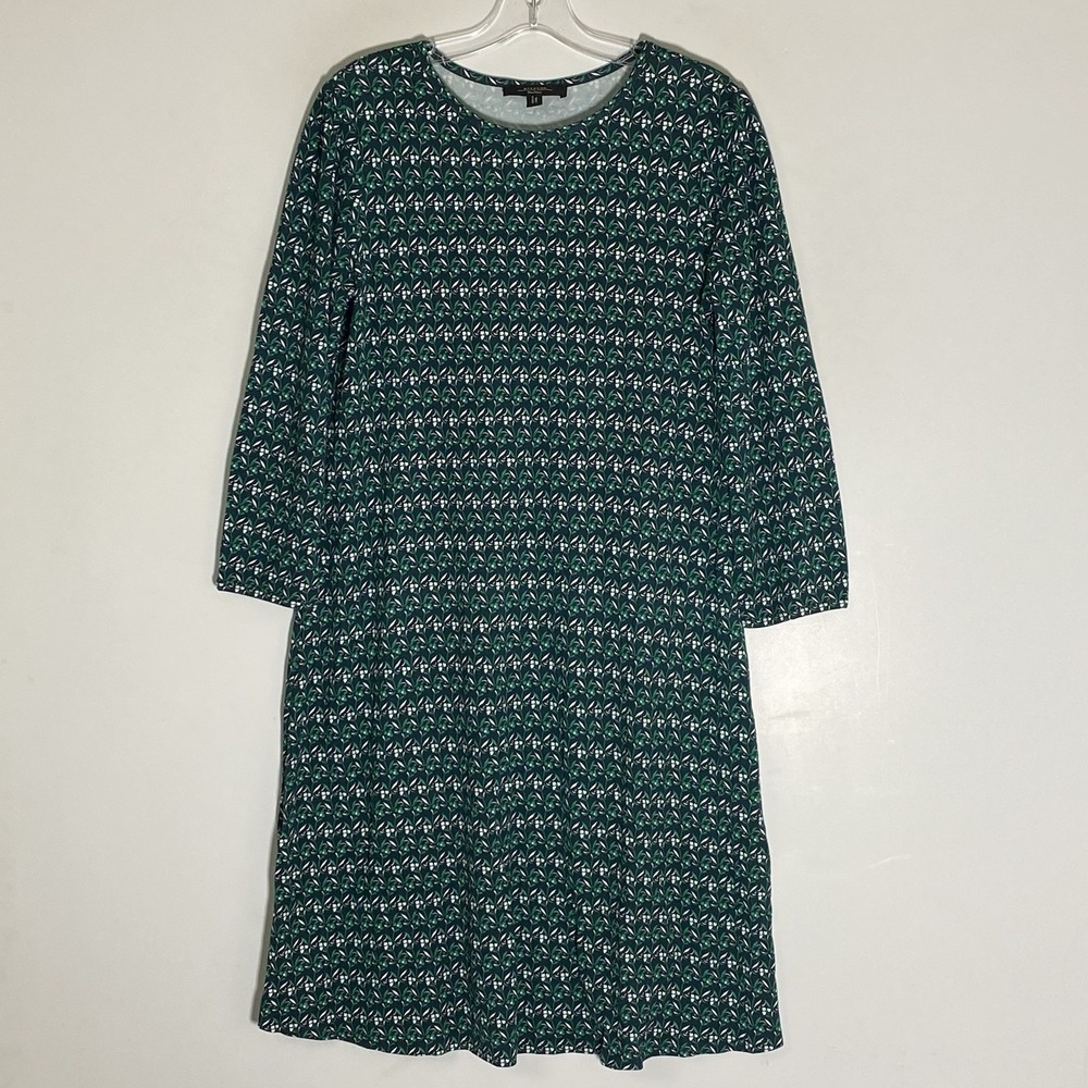 Max Mara Weekend Noveli Dress Womens Medium Green Ditsy Floral Shift Midi Party
